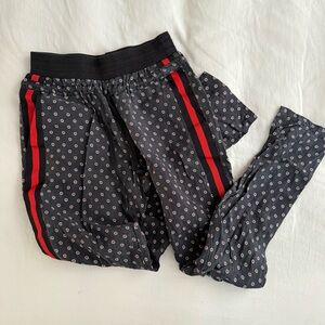 The Kooples Women's Floral Print Pants with Athletic Tuxedo Stripe